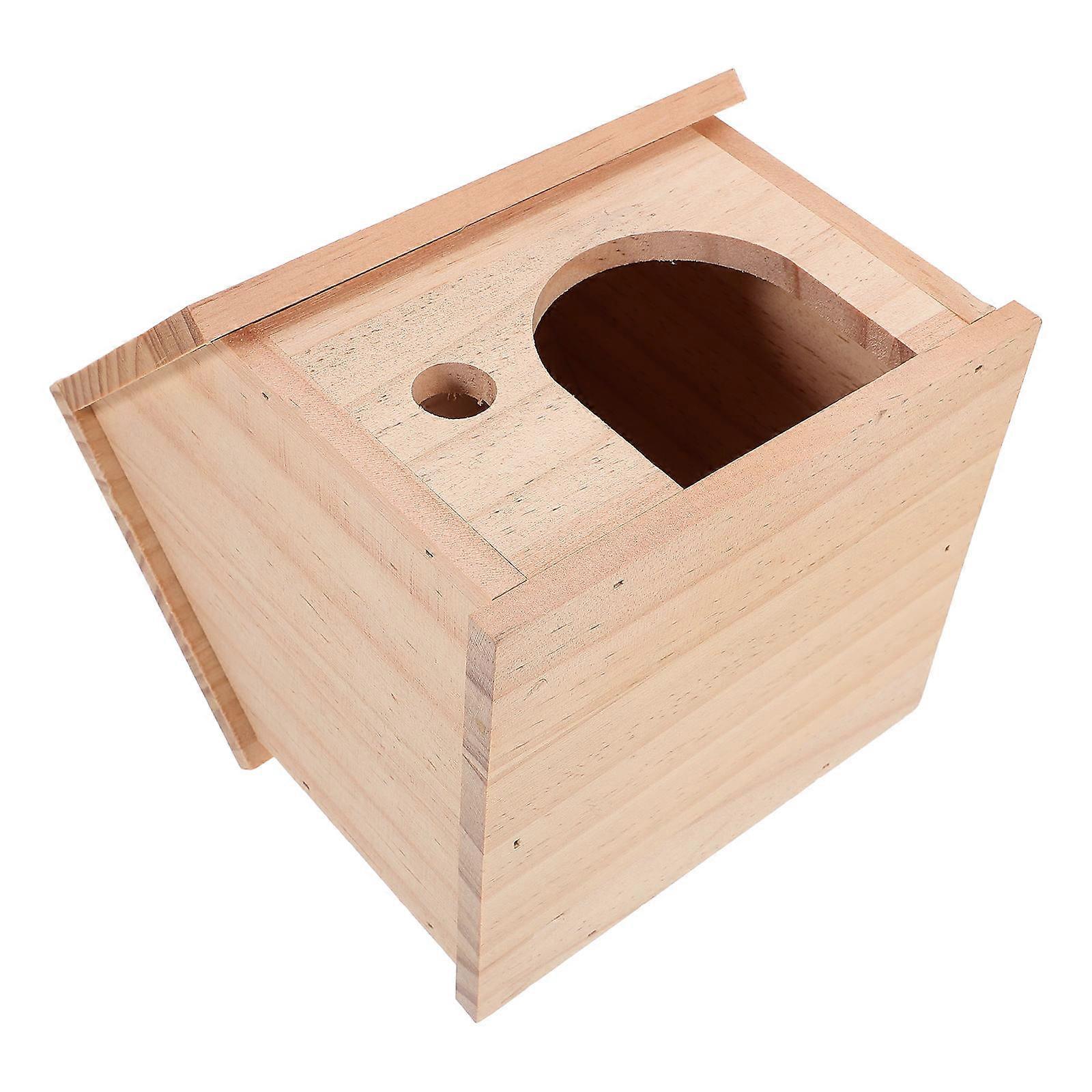 Wooden Hamster Hideout for Small Pets with Multi-Functional Design