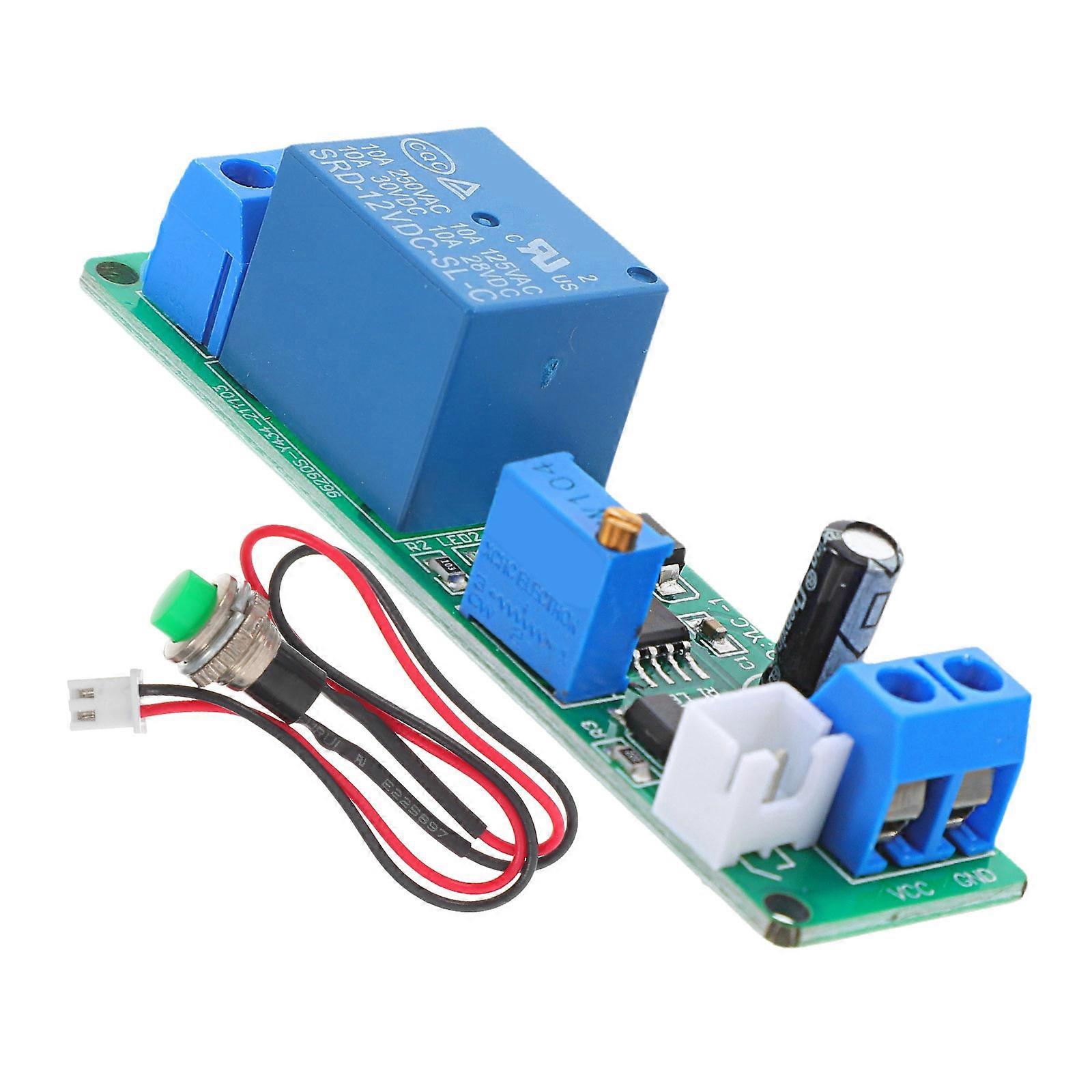 Adjustable Time Delay Relay Module for Circuit Control with External Button