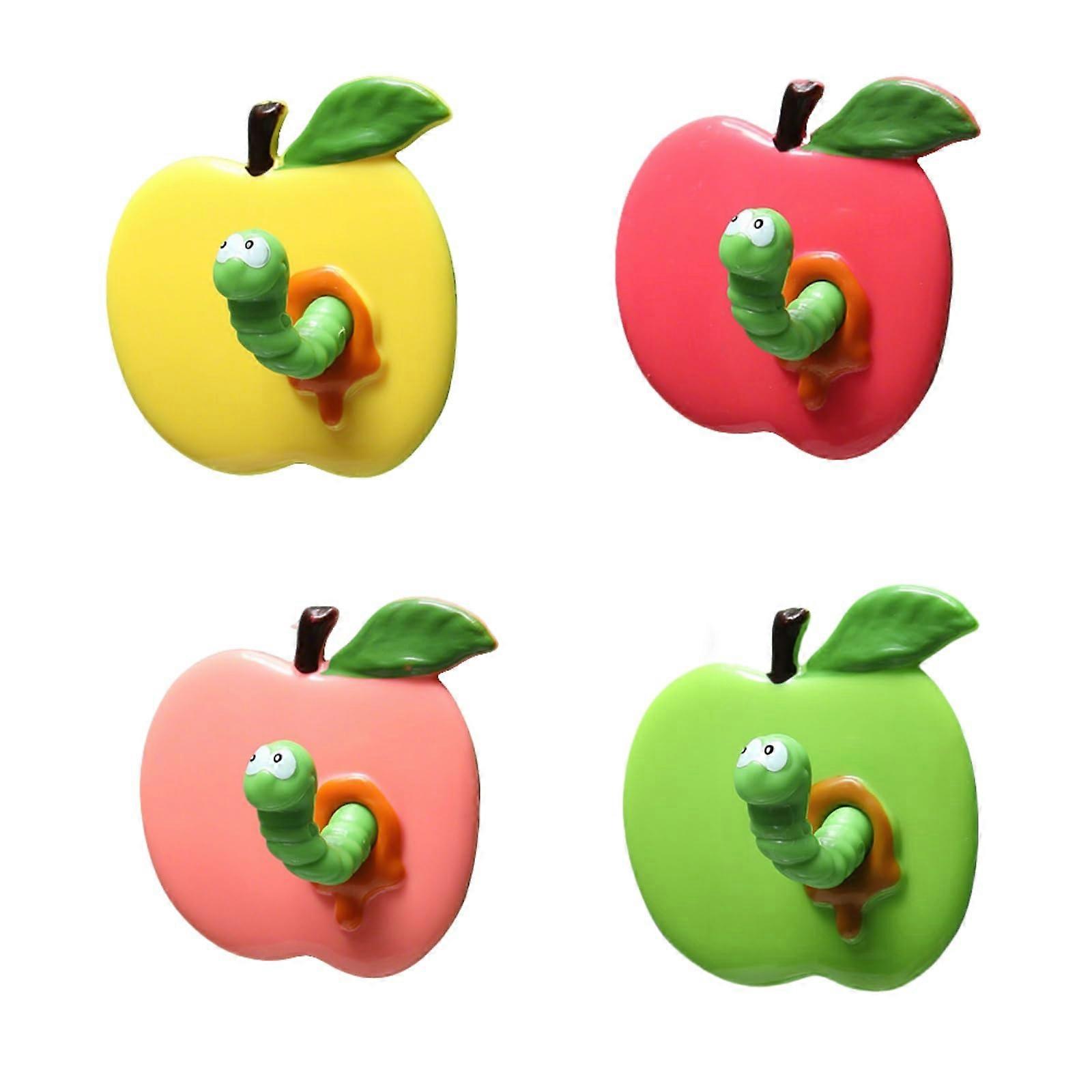 4 PCS Decorative Adhesive Wall Hooks Punch Strong Hold for Keys Towels Home and Office