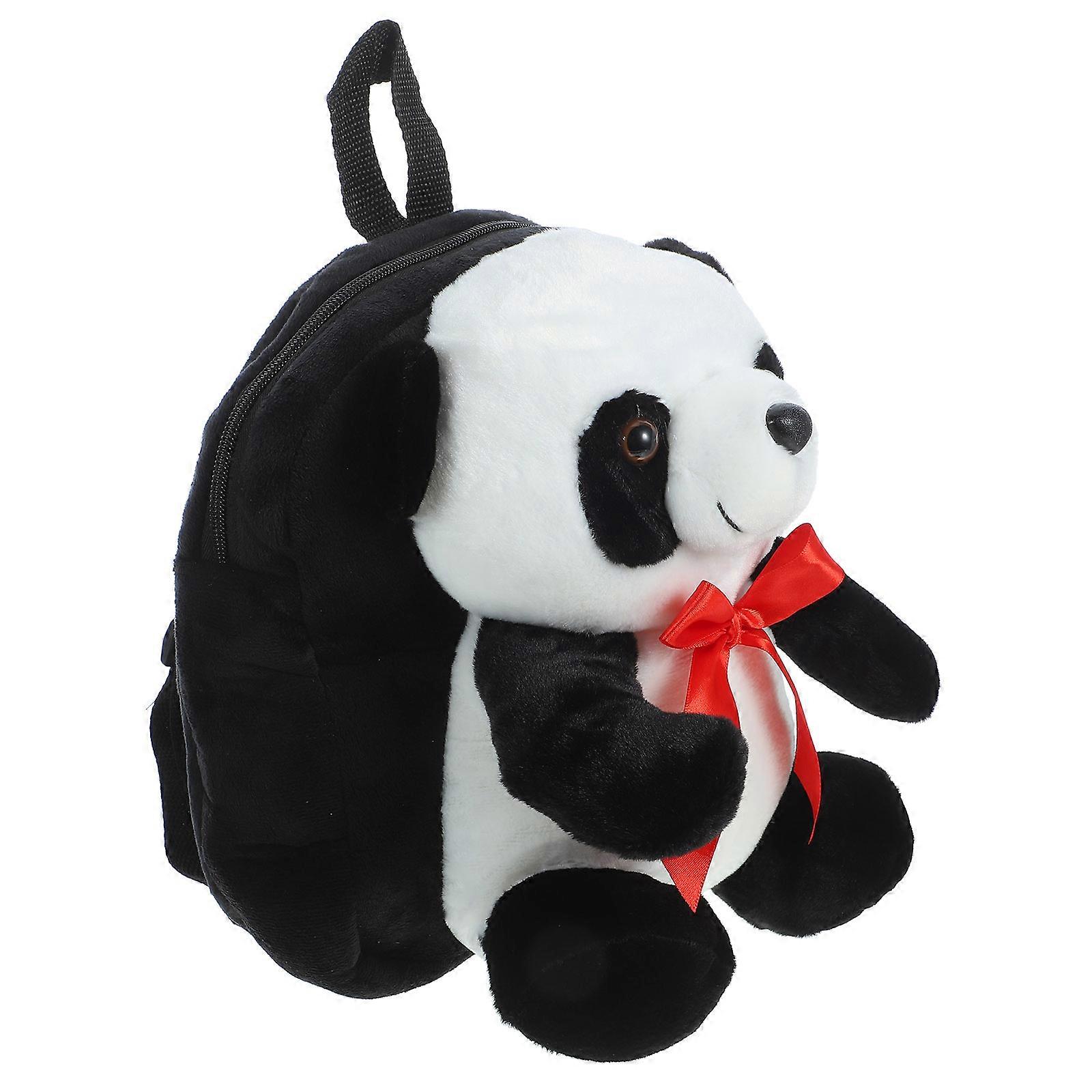 Black Plush Children's Backpack for School Use 1Pcs