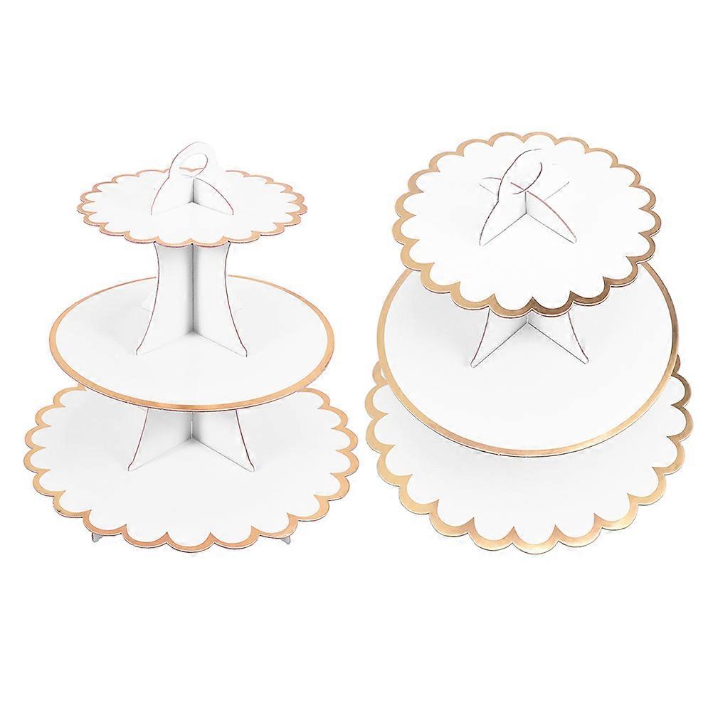 Paper Cake Display Rack for Storing 2Pcs White Cupcake Display Racks