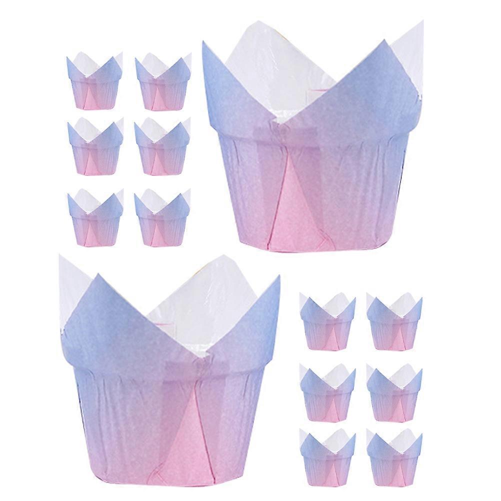 Tulip Cupcake Liners Paper Cups for Baking Use 50Pcs Violet Decorative Holders