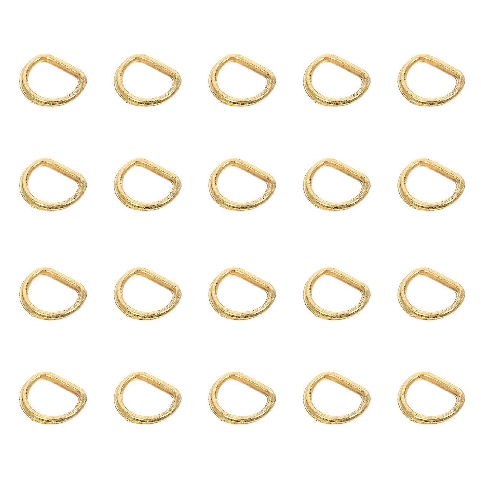 100Pcs D Ring Shape Sewing Accessories Fancy Buttons For Craft Projects Golden