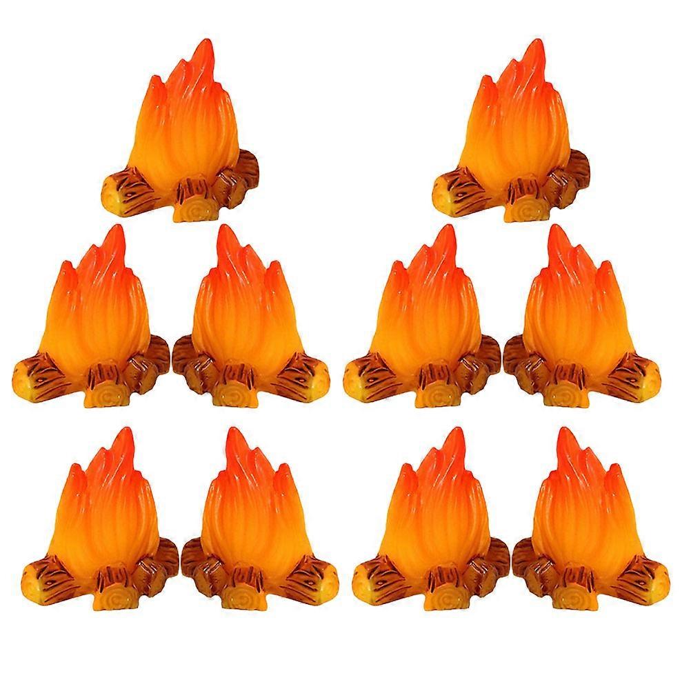 Resin Campfire Model for Decoration 60Pcs Miniature Fire Props Set