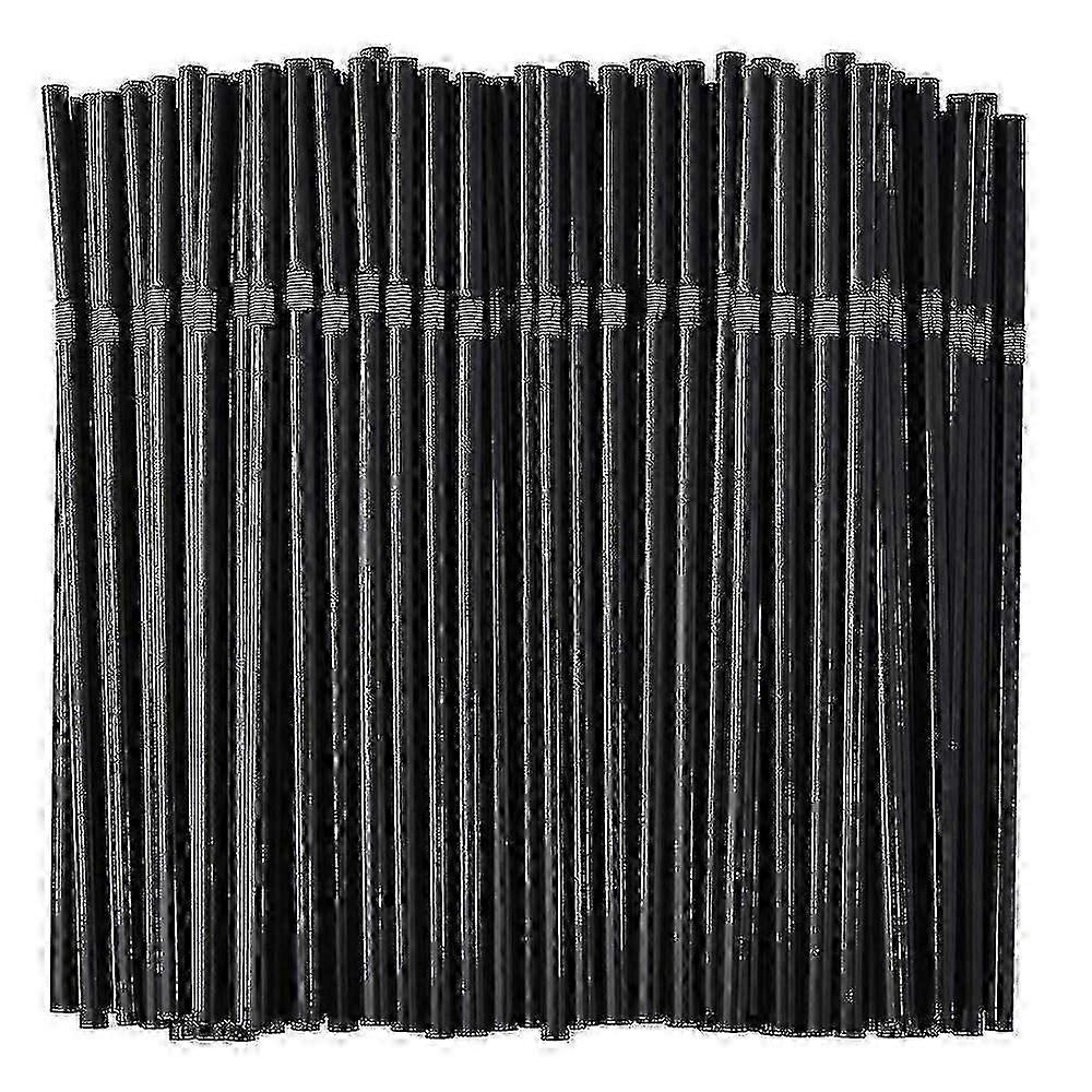 Disposable Bendy Straws for Parties, 500-Pack Black Plastic Drinking