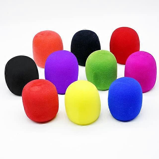 Colorful Microphone Windscreen 10 Pack  Noise Reduction Mic Foam Covers for Headset Protection