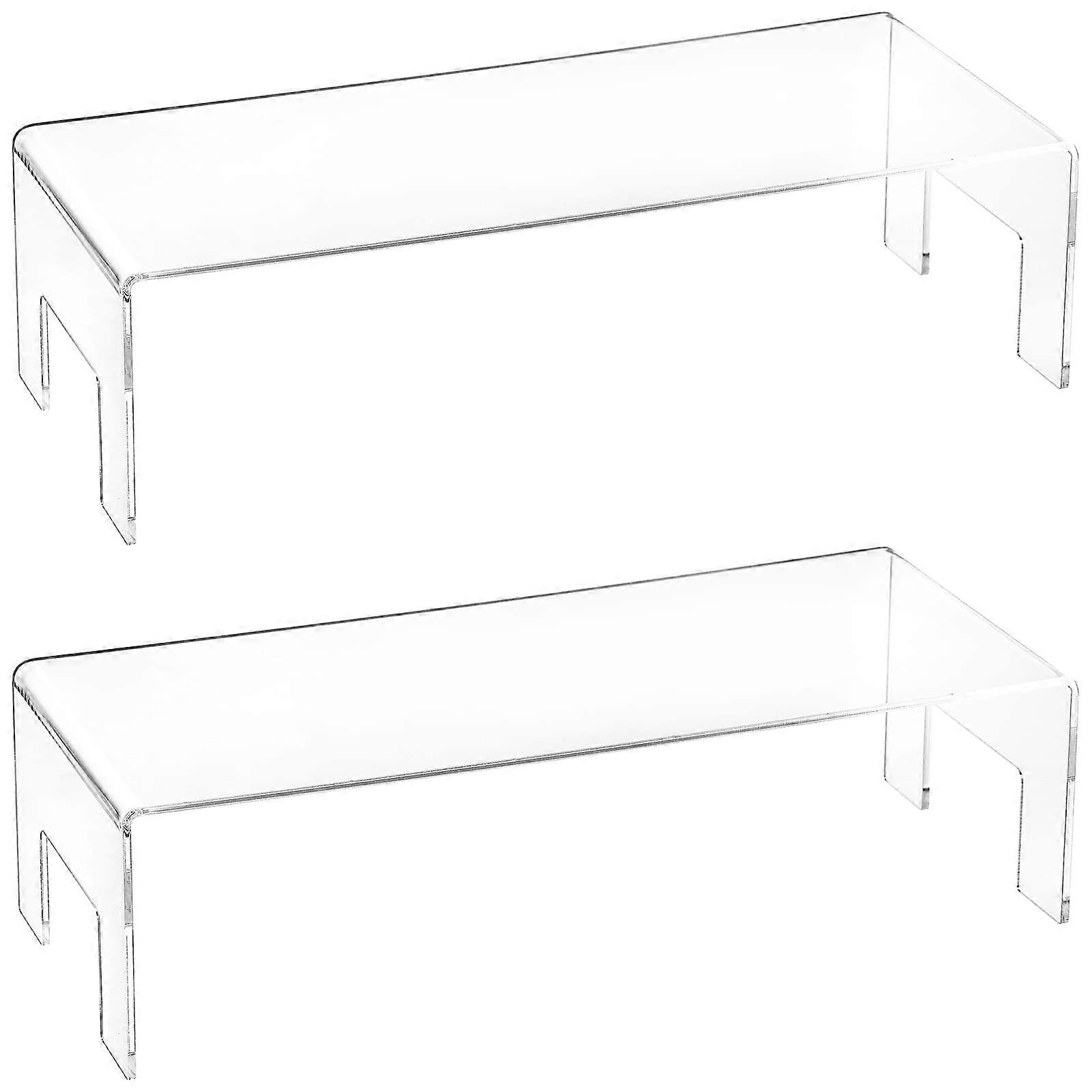 2 Pack Acrylic Display Risers 5mm Thick Clear MultiLevel Stand for Cupcakes Figurines Cosmetics