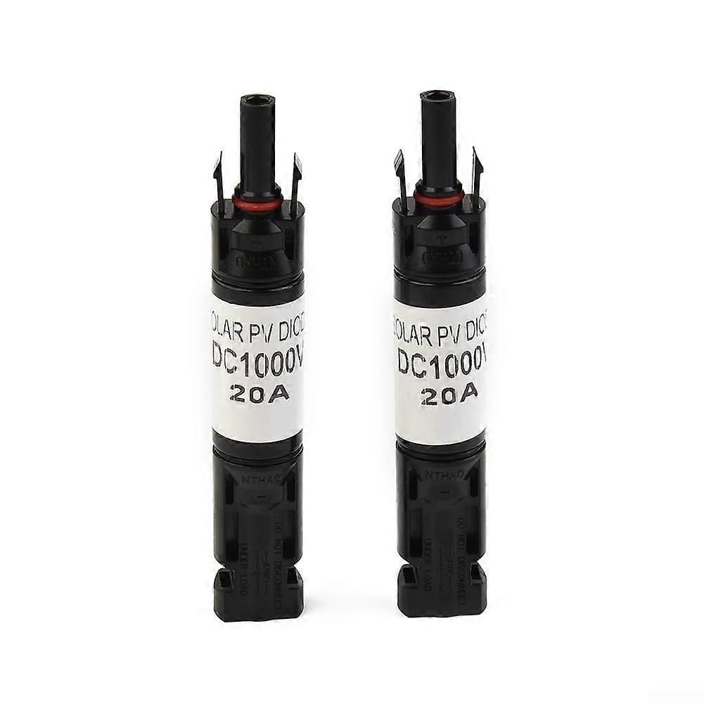 2PCS Solar Panel Connector IP67 Waterproof with Blocking Diode Tinned Copper for 1014 AWG 20A