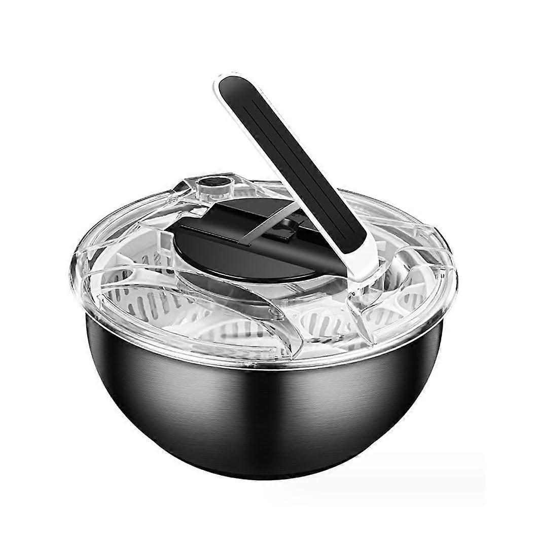 Stainless Steel Salad Spinner Large Capacity Vegetable Spinner with Handle for Quick Drying