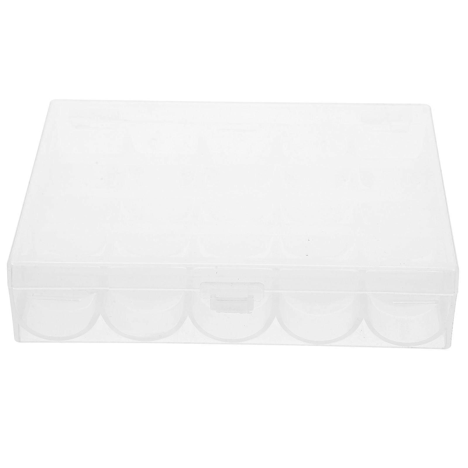 4pcs Thread Organizer: Transparent Plastic Thread Spool Organizer Box with Divided 25-Compartments - Sewing Machine Bobbin Storage Case for Embroidery