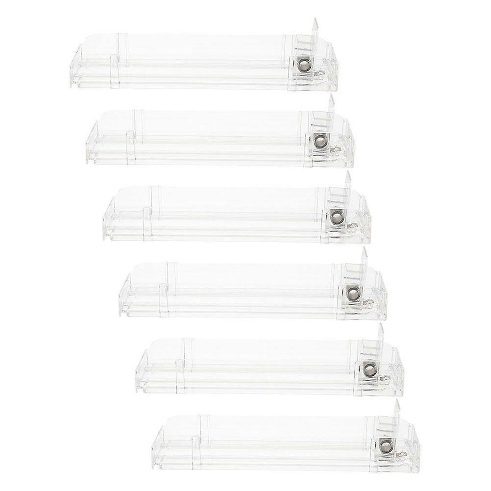 6pcs Cigarette Display Rack - Transparent Pusher Trays Clear Automatic Space Saving Cigarette Organizer For Retail Store 28cm