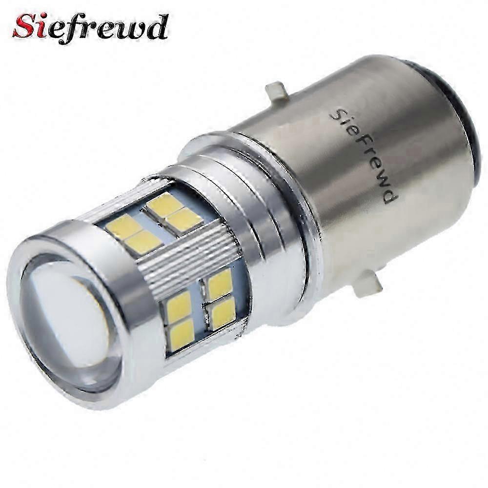 LED Headlight Bulb for Motorcycles and ATVs - BA20D Base - 6V/12V Compatible - High/Low Beam Functionality