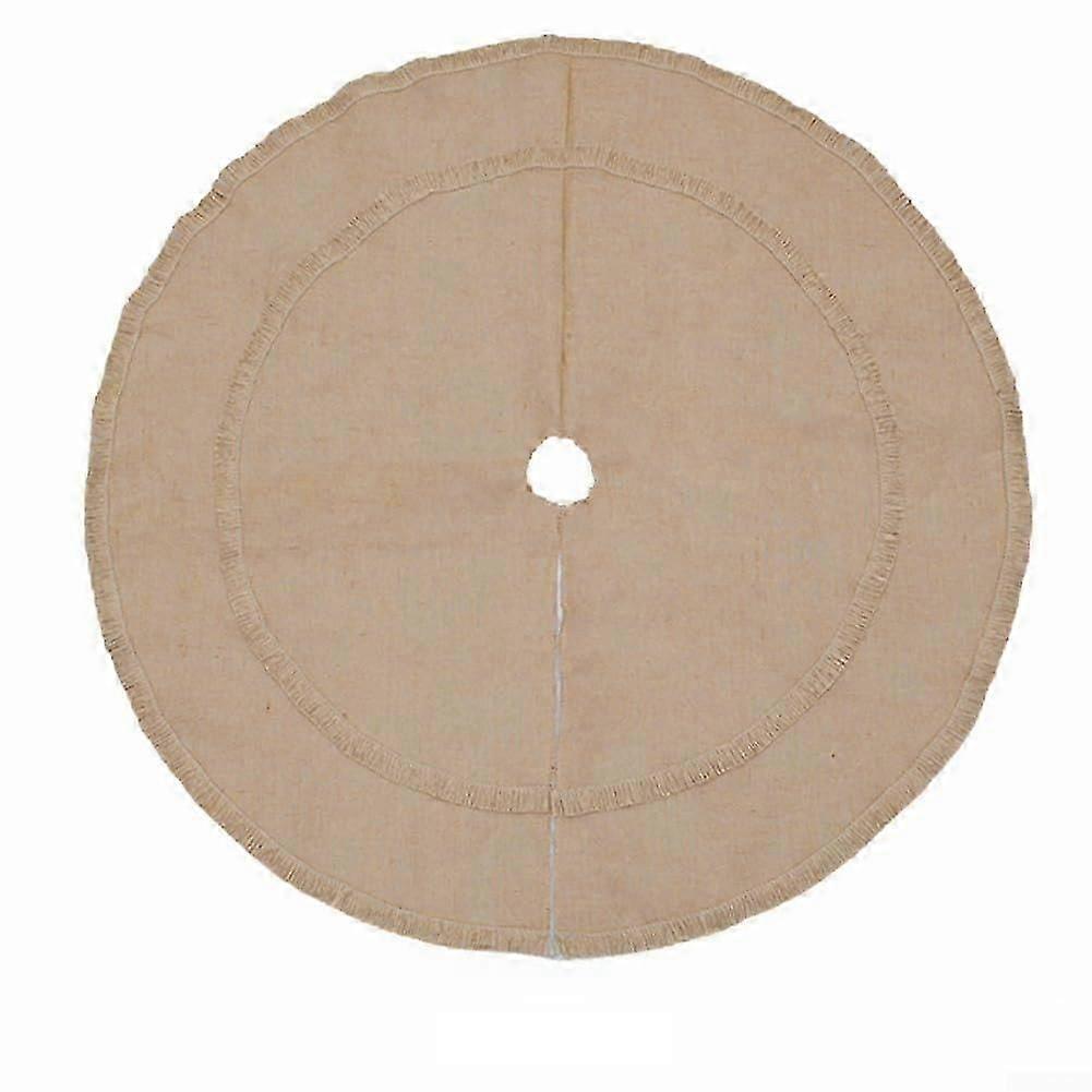 Double Layer Christmas Tree Skirt BurlapPolyester Material, 48Inch, Rustic Style, Compatible With Multiple Tree Sizes