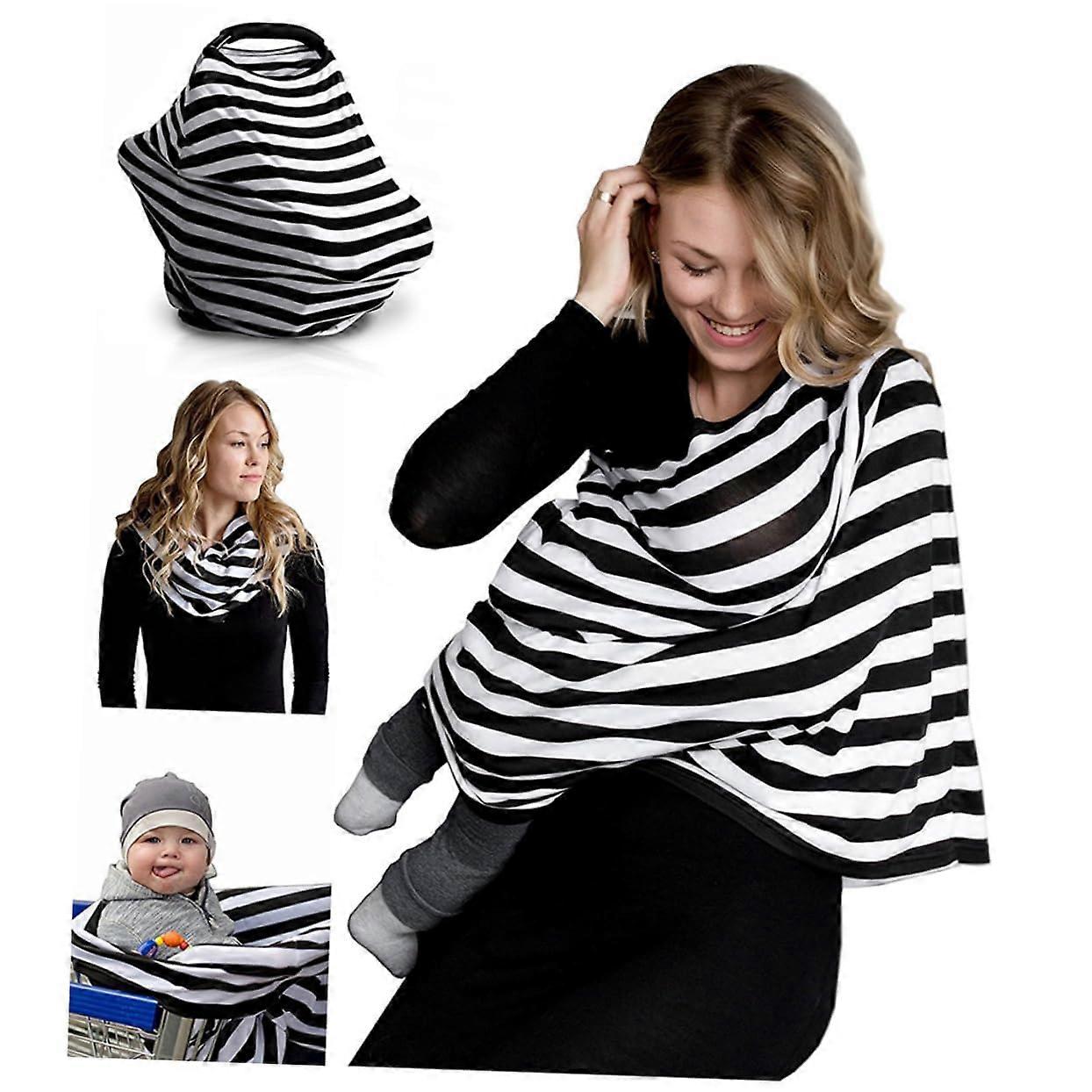 Nursing Cover Breathable Stretch Fabric Breastfeeding Scarf Multiuse Shawl Full Coverage
