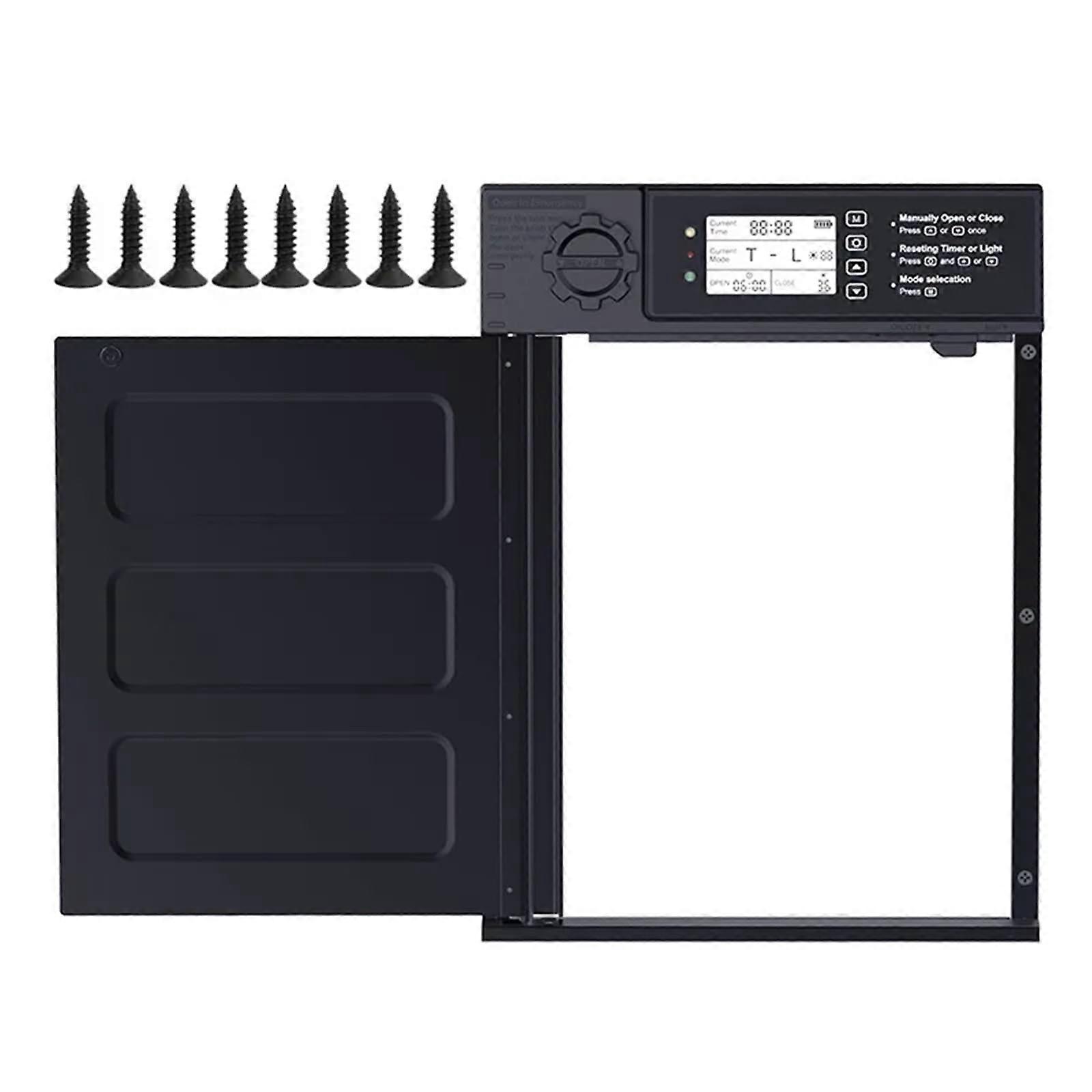 Automatic Chicken Coop Door Solar Powered Aluminum Alloy LightSensitive Smart Control