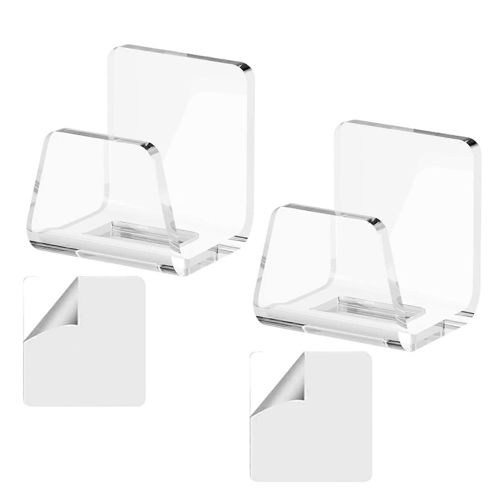 2 Pack Kitchen Sponge Holder for Sink, Rustproof Acrylic Organizer with Strong Adhesive Mount