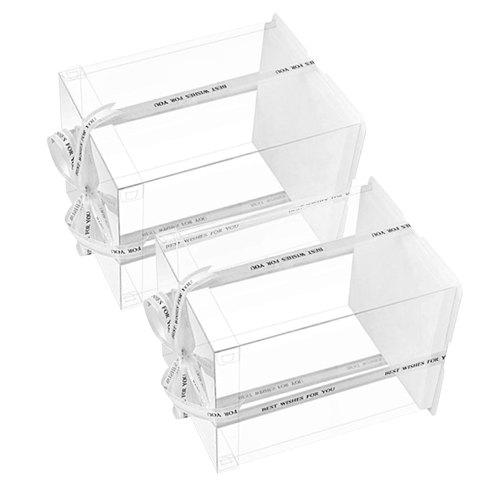 Clear Birthday Cake Box for Cake Storage 2Pcs Transparent Packaging Boxes