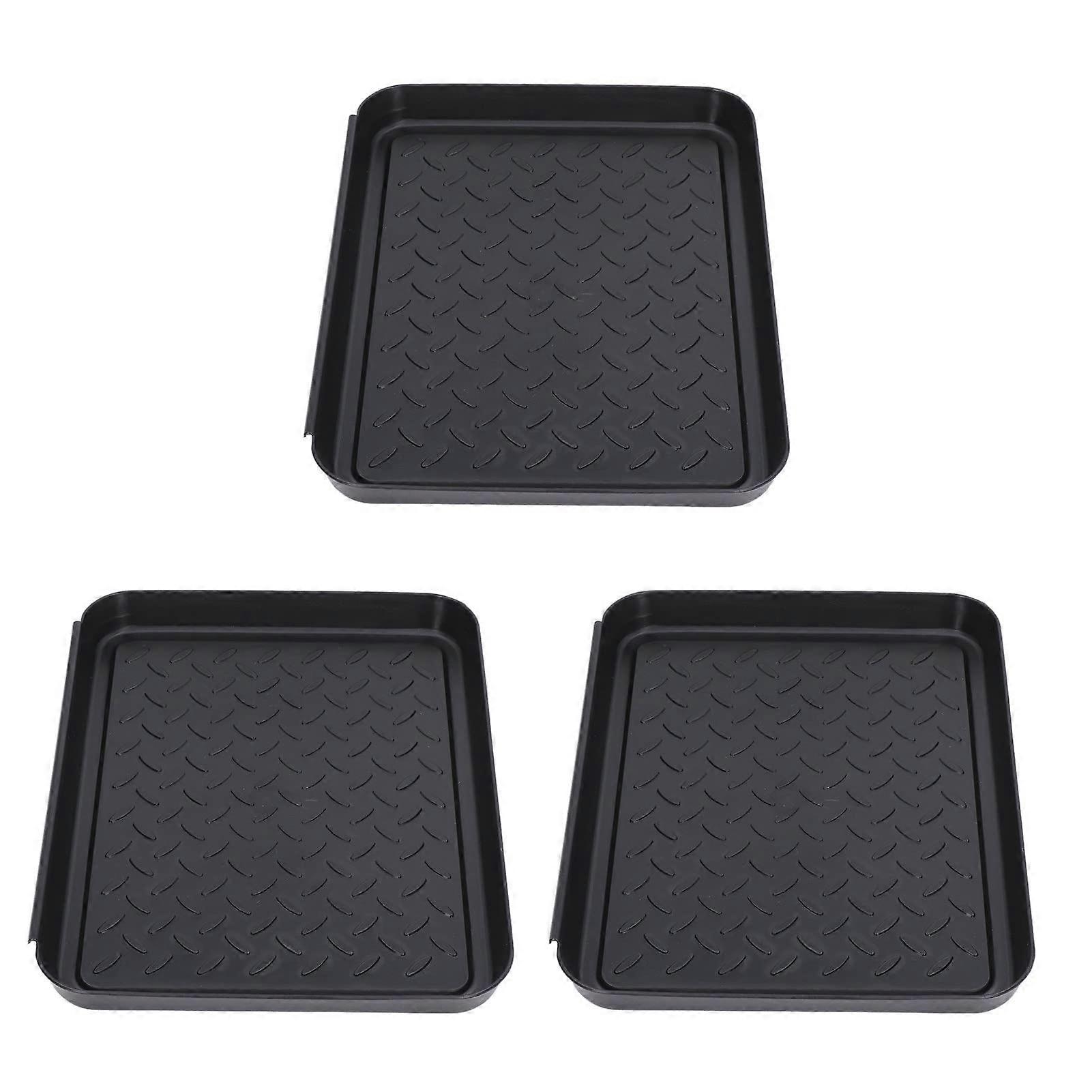 Boot Tray Shoe Tray Plastic SpaceSaving Interlocking Design with Raised Edge for Home and Office