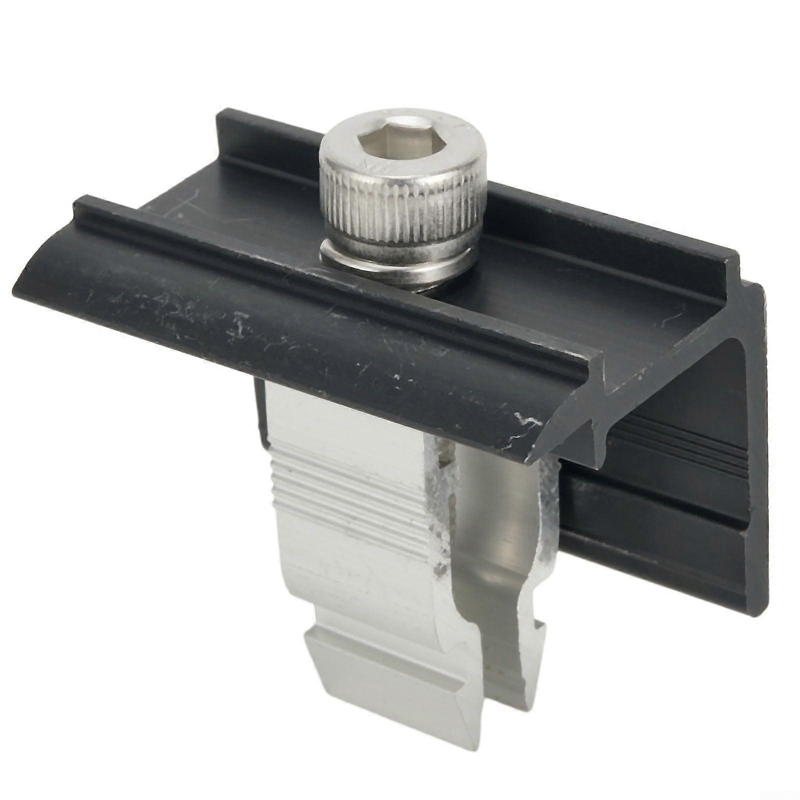 Solar Panel Mounting Clamps with Quick Click Locking, CorrosionResistant End Clamp Black 50mm