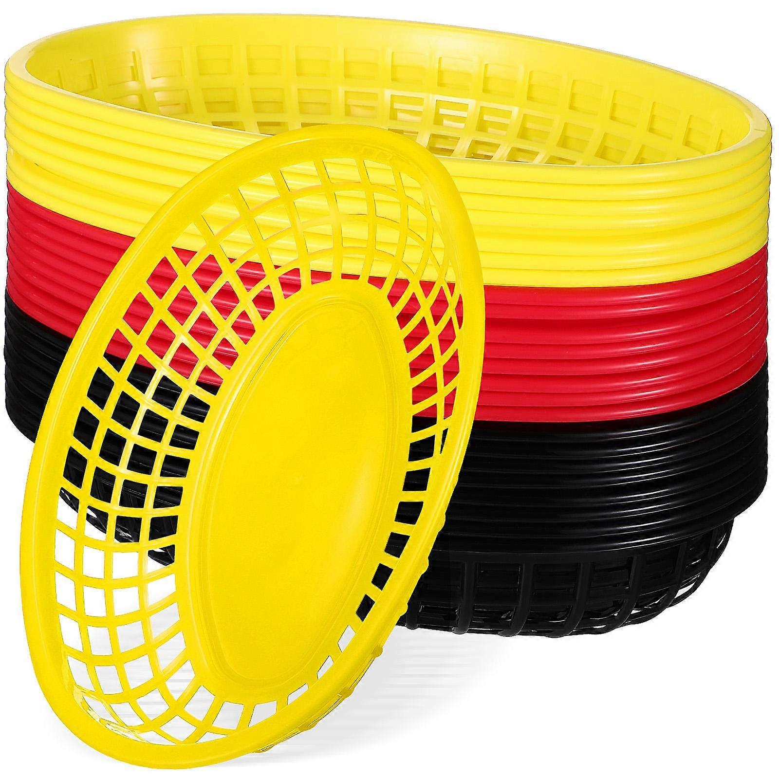 Bread Baskets Food Baskets for Serving 48Pcs Fast Food Serving Trays Assorted Color