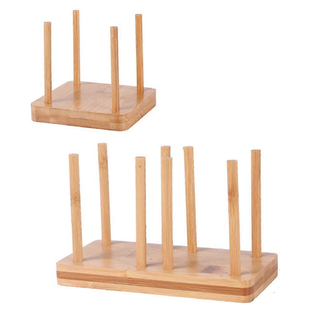Disposable Dispenser Bamboo Wood Rack for Home Use 2Pcs Set