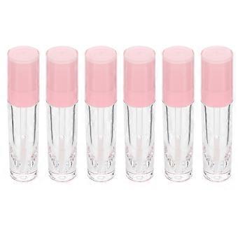 6 Stück, durchsichtige, leere Lippenbalsam-Tuben zur Aufbewahrung, rosa Kunststoff
