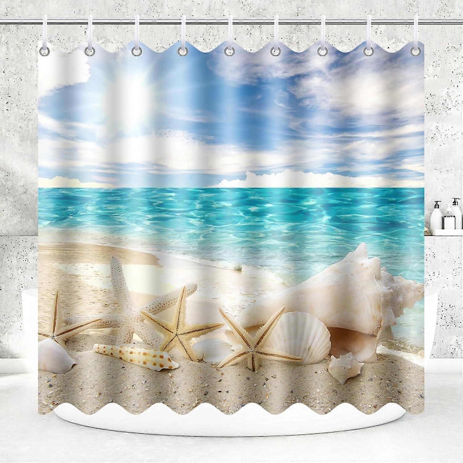 Polyester Shower Curtain with 12 C-Hooks