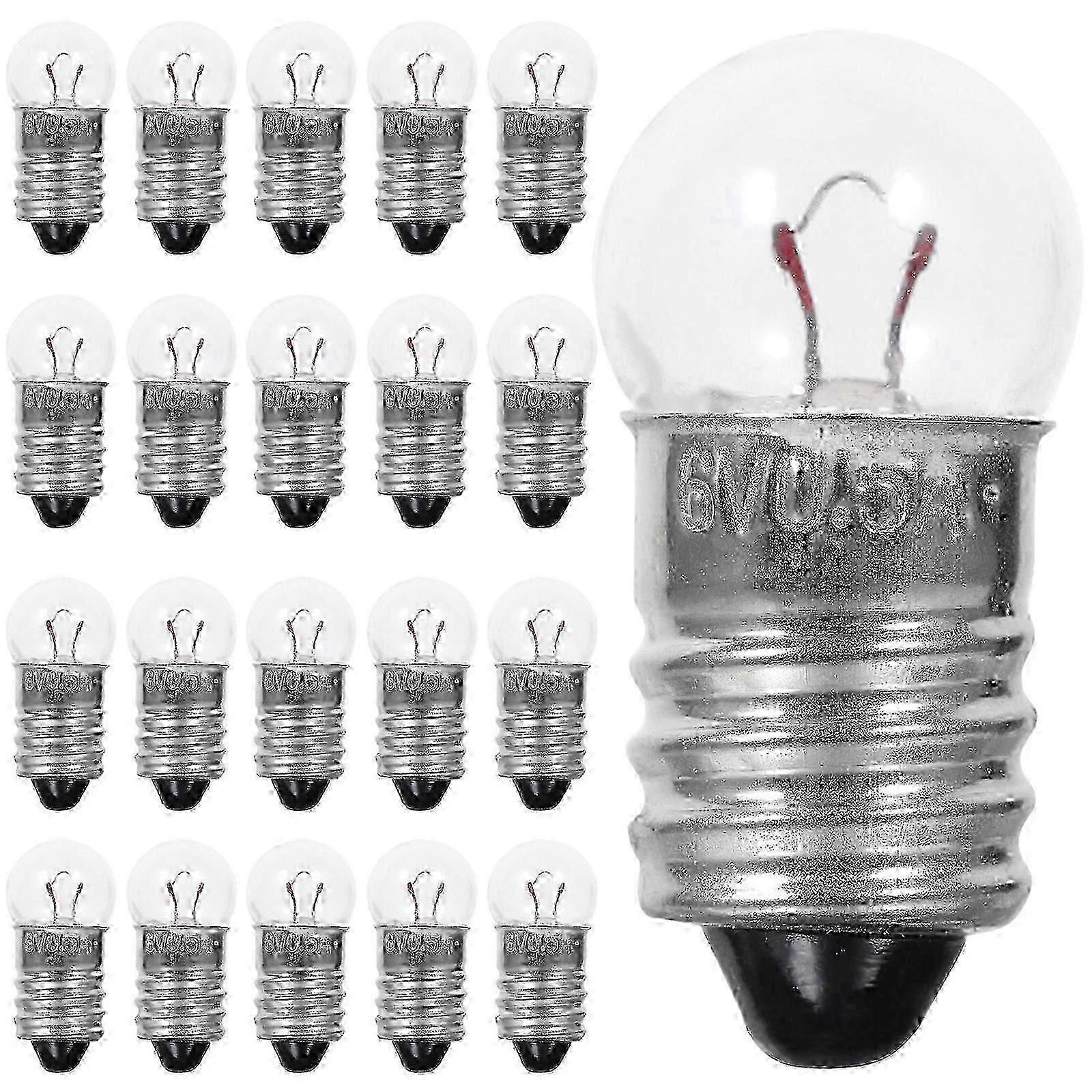50pcs 6V E10 Tiny Light Bulbs compatible Experiments, 2.3X1X1CM, Transparent