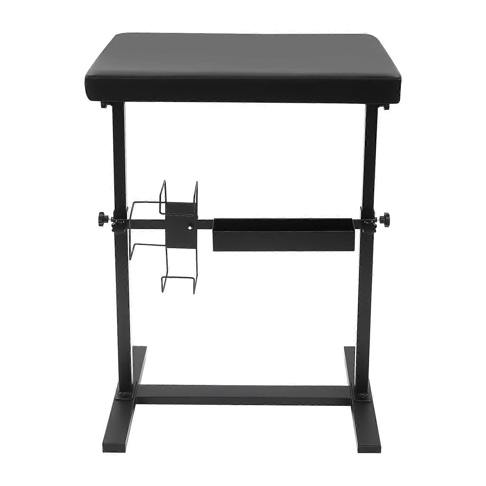 Tattoo Arm Rest Adjustable Height and Angle with PU Leather Padding and Storage Shelf for Studio