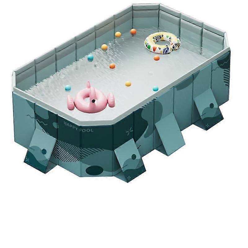 Large Above Ground Foldable Plastic Swimming Pool, Durable Hard Plastic Backyard Pool 101x66x20