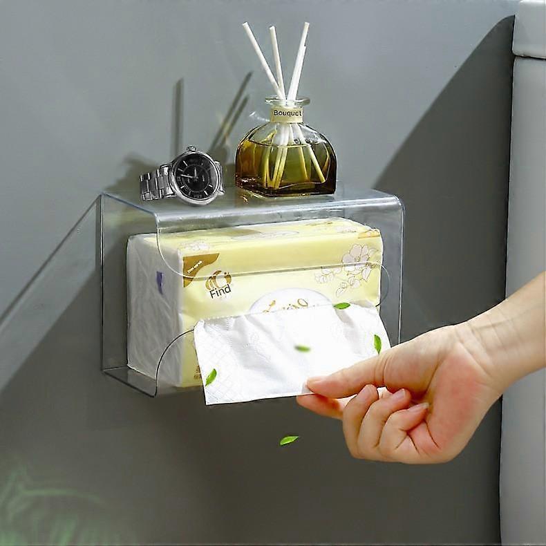 Wall - Mounted Non - Punching Tissue Box For Bathroom, Kitchen
