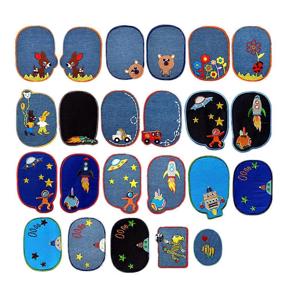 Embroidery Patch Cloth Patch for Decorative Use 46Pcs Multicolor Pieces