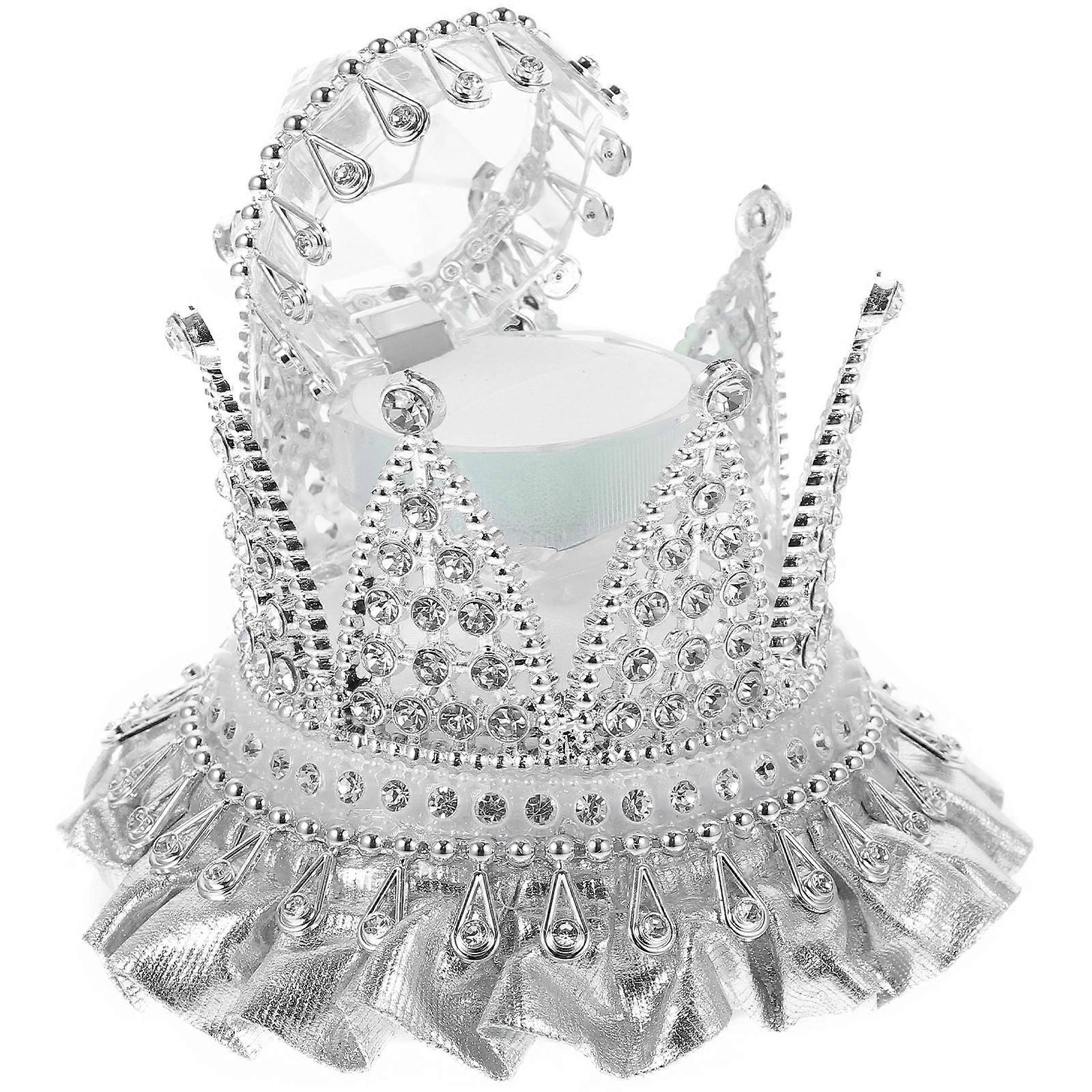 Silver Wedding Ring Box Crown Design Ring Case for Storage