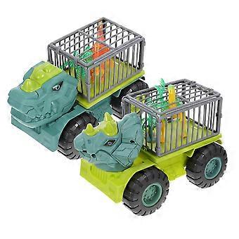 Brinquedo Educativo com Veículo de Engenharia de Dinossauro para Crianças - Conjunto com 2 Peças e Mecanismo de Pressão