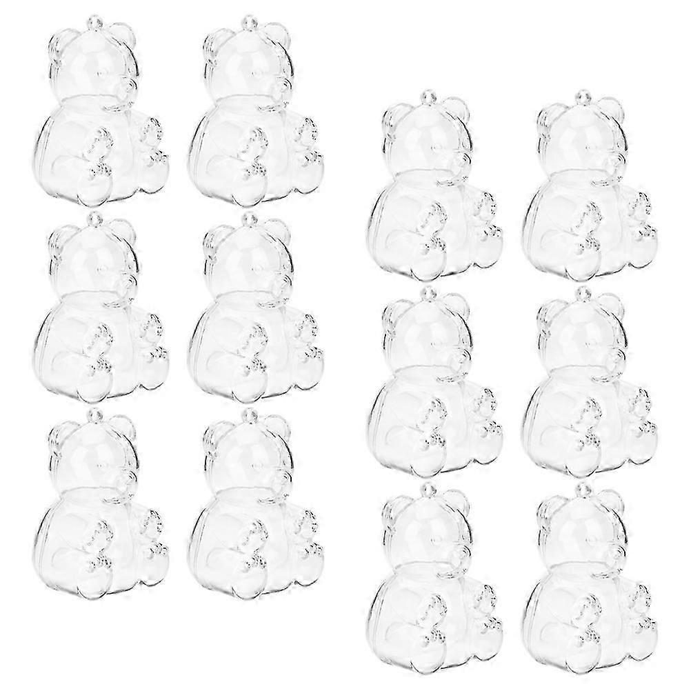 Bear Shape Candy Box 12Pcs Clear Design for Special Occasions Transparent Material Sweets Packaging