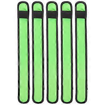 Running LED Slap Bands for Fitness Walking 5Pcs Green Wristbands