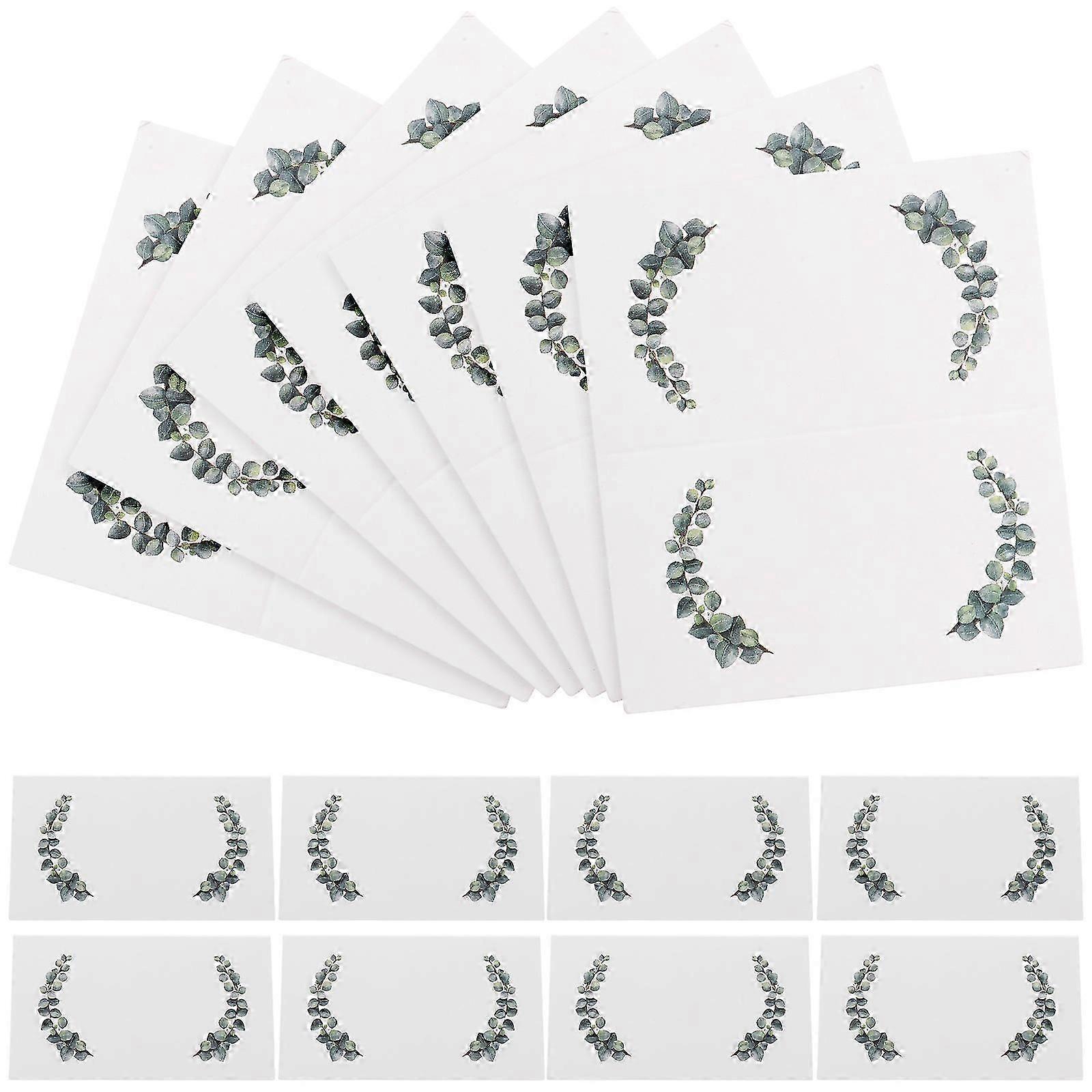 300Pcs Paper Place Cards with Greenery Pattern for Wedding Table Settings