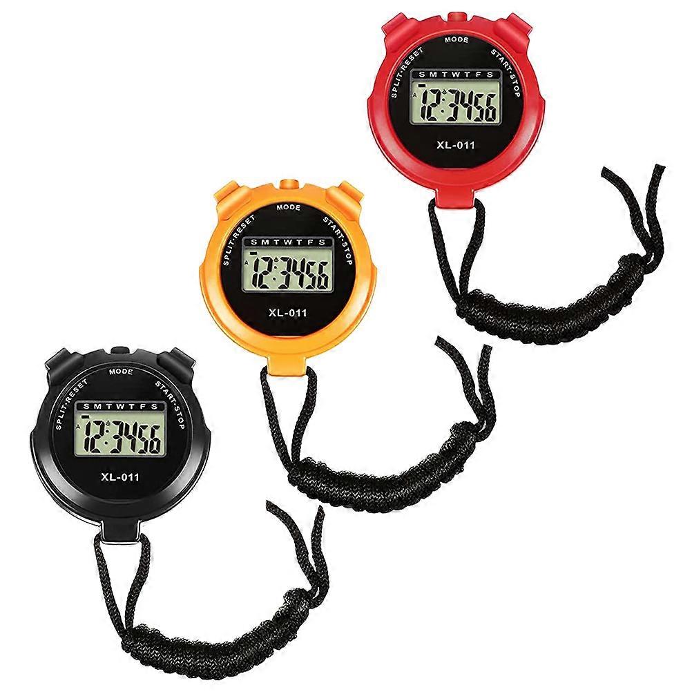Digital Display Stopwatch Multi-Function Sports Timer with 3Pcs Set