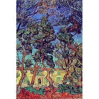 Vincent van Gogh Bomen in de tuin van het Saint Paul-ziekenhuis Van Gogh Impressionistische schilderstijl Natuur Boslandschap Nachthemel Decoratie Houten puzzel
