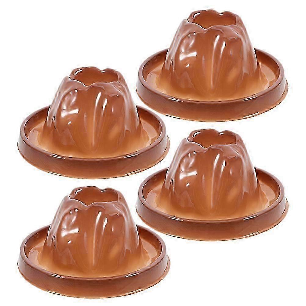 Volcano Eruptions Model Base for Decoration 4Pcs Brown Plastic Science Prop