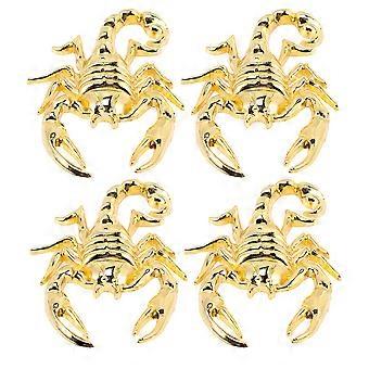 Lot de 4 emblèmes de voiture 3D Scorpion, autocollants décoratifs pour l'extérieur de la voiture, insignes métalliques pour hommes et femmes.
