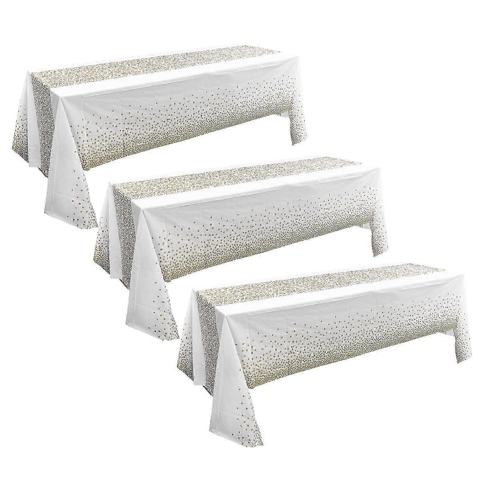 White Party Tablecloth Creative Table Cover for 3Pcs Dining Table Use
