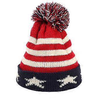 Woolen Hat Knitted Winter Cap for Warmth 3Pcs Red Fashion
