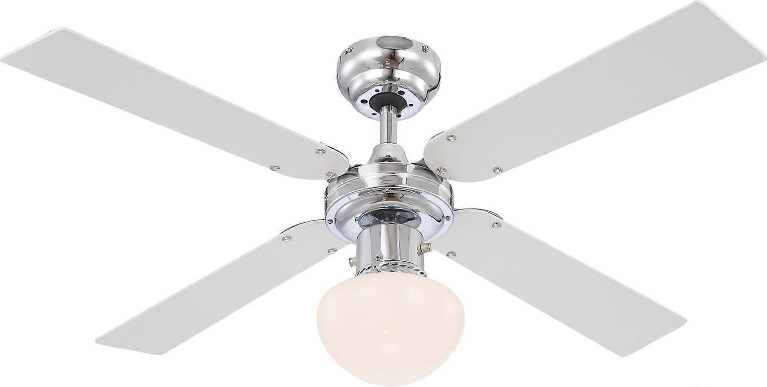 Ceiling fan Champion White / Silver with light