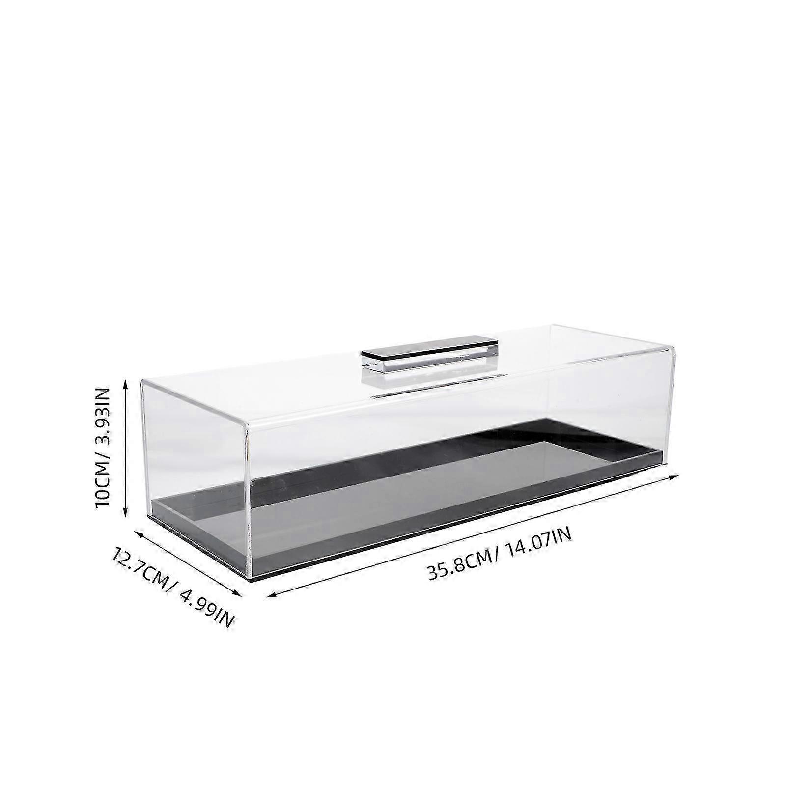 Rectangular Black Acrylic Cake Stand compatible with Serving 1 Piece with Lid