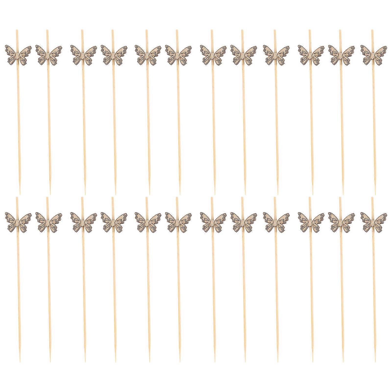 Disposable Butterflies Fruit Picks for Party 100Pcs Pack
