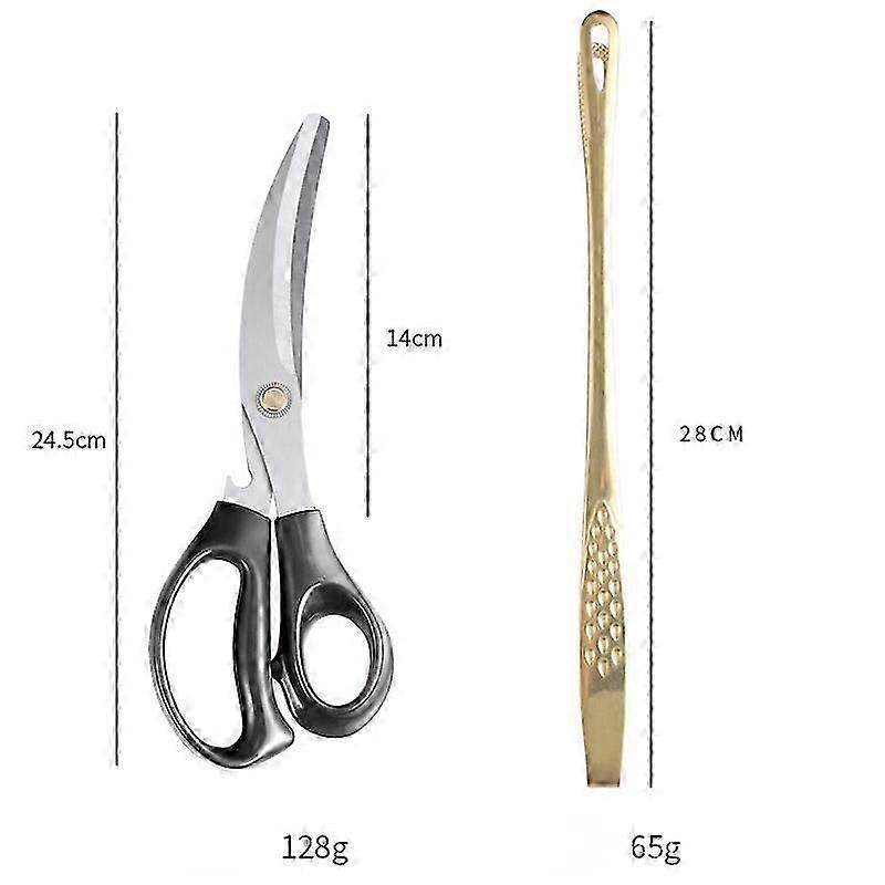 Steak extension barbecue clip and scissors