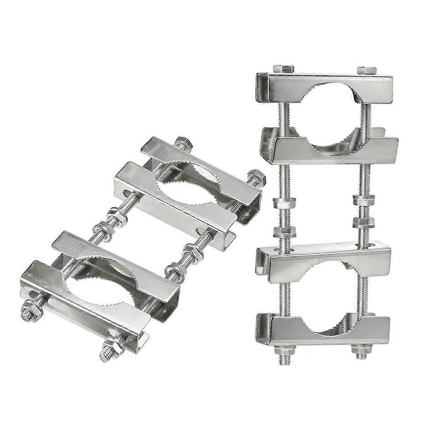 Double Antenna Mast Clamp Kit for TV CB Ham Flag Post