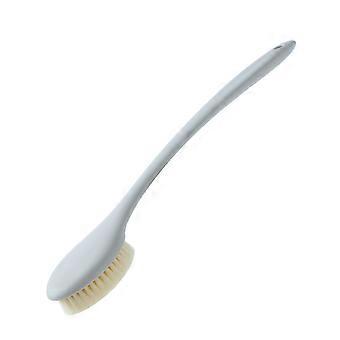 Bath Body Brush Shower Back Scrubber with Long Handle, Ergonomic Grip, Dense Bristles, Gray
