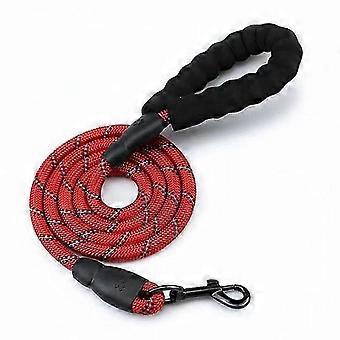 Soft Padded Reflective Nylon Dog Leash, 1.5m Red Heavy Duty Lead for Medium Large Dogs